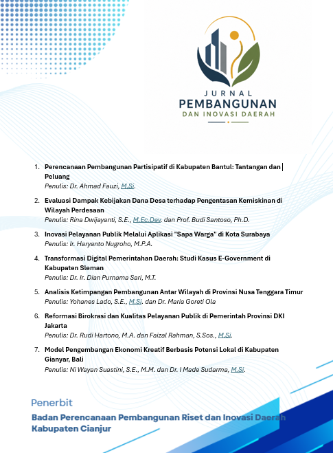 					View Vol. 1 No. 1 (2026): Jurnal Pembangunan dan Inovasi Daerah (Juni 2026)
				